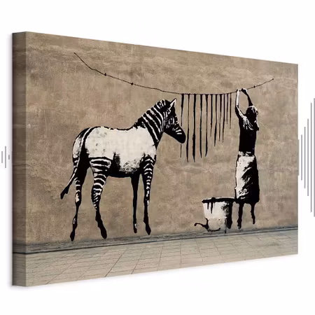 Ljuddämpande tavla - Banksy Washing Zebra on
