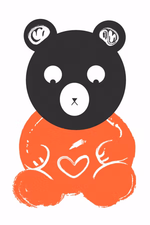Ljuddämpande tavla - Thoughtful Bear Part