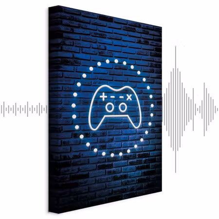 Ljuddämpande tavla - Neon Gamepad