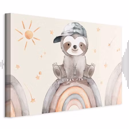 Ljuddämpande tavla - Happy Sloth Sloth in Subdued