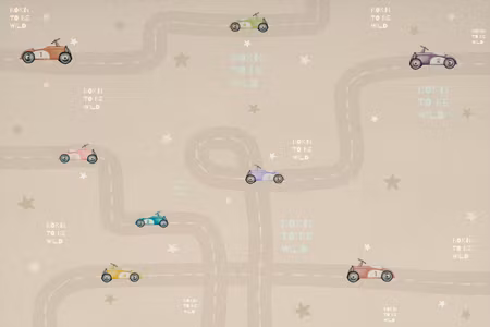 Ljuddämpande tavla - Race Colorful Cars on a Road