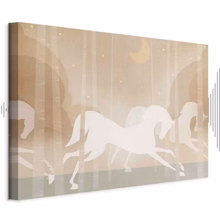 Ljuddämpande tavla - Moon Horses Horses Galloping
