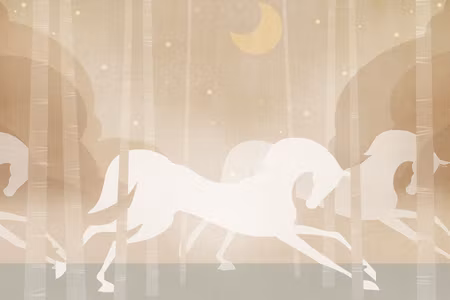 Ljuddämpande tavla - Moon Horses Horses Galloping