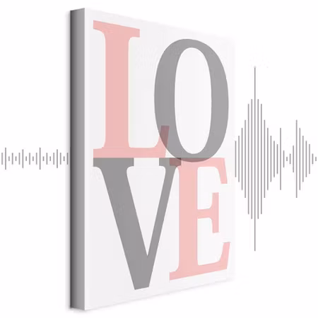 Ljuddämpande tavla - Grey Love Part Vertical