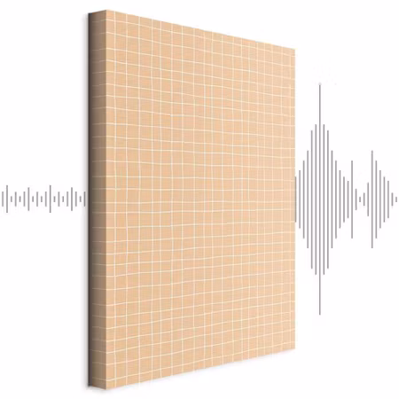 Ljuddämpande tavla - Waving Lines Creamy Grid on