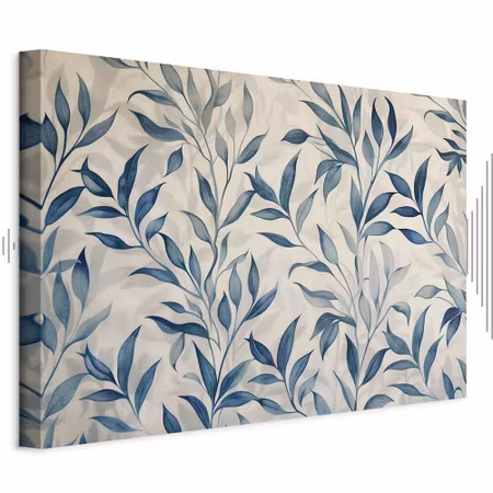 Ljuddämpande tavla - Leaves in Blue Color