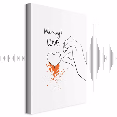 Ljuddämpande tavla - Warning Love Part Vertical