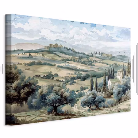 Ljuddämpande tavla - Landscape with Green Fields