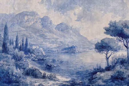 Ljuddämpande tavla - Blue Bay Italian Landscape