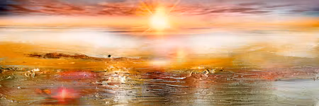 Ljuddämpande tavla - Orange Sea