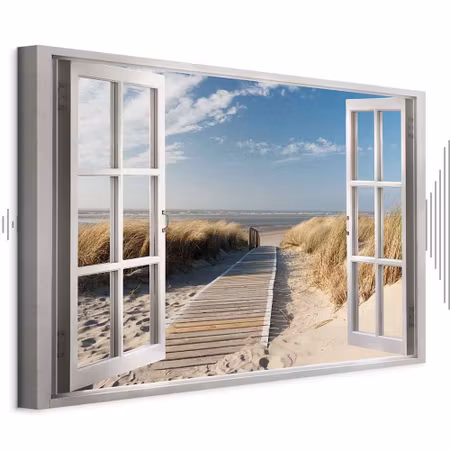 Ljuddämpande tavla - Window View of the Beach