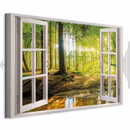 Ljuddämpande tavla - Window View on Forest