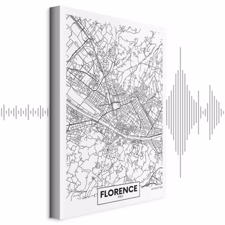 Ljuddämpande tavla - Florence Map Part Vertical