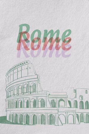 Ljuddämpande tavla - Rome in Watercolours Part