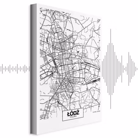 Ljuddämpande tavla - City Plan Lodz Part Vertical