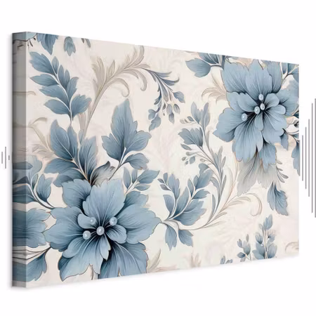 Ljuddämpande tavla - Turquoise Flowers in Retro
