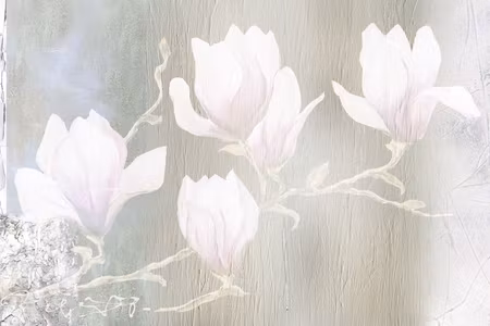 Ljuddämpande tavla - White Magnolias Part Wide