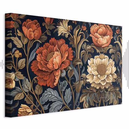 Ljuddämpande tavla - Tapestry Large Flowers Retro