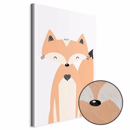Premium canvastavla - Happy Fox Part Vertical