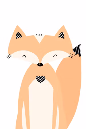 Premium canvastavla - Happy Fox Part Vertical