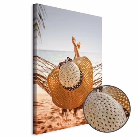 Premium canvastavla - Hammock on the Beach Part
