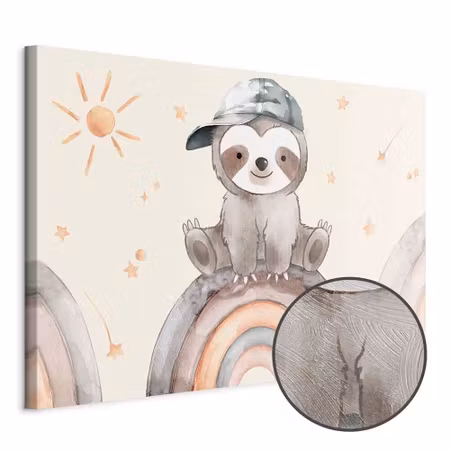 Premium canvastavla - Happy Sloth - Sloth in