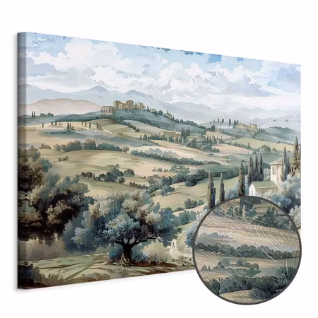 Premium canvastavla - Landscape with Green Fields