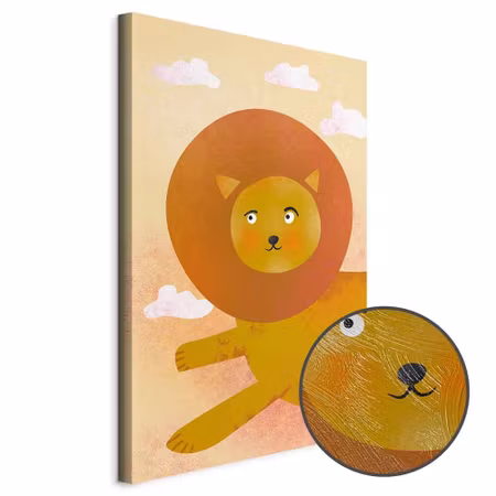 Premium canvastavla - Lion& S Fun Part Vertical