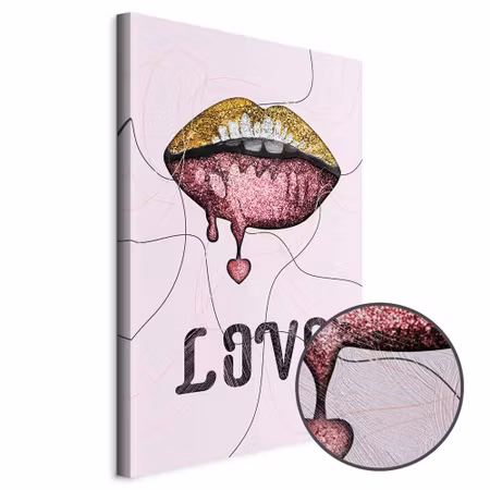 Premium canvastavla - Liquid Lips Part Vertical