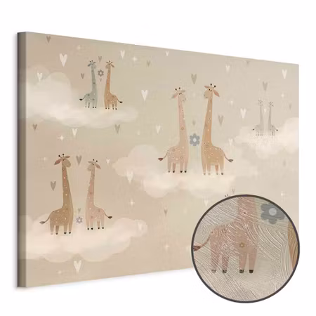 Premium canvastavla - Love - Colorful Giraffes