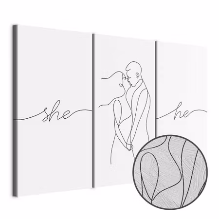 Premium canvastavla - Love Triptych Parts