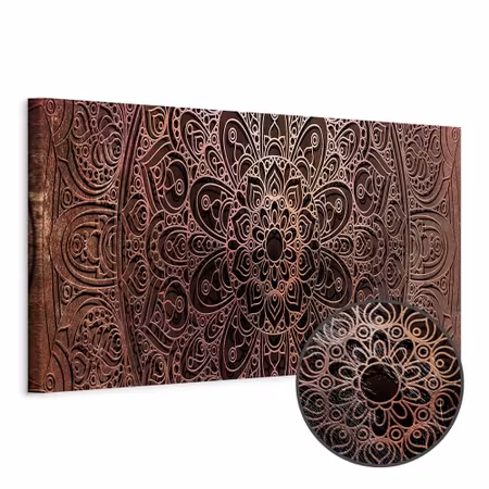Premium canvastavla - Mandala Amber Silence