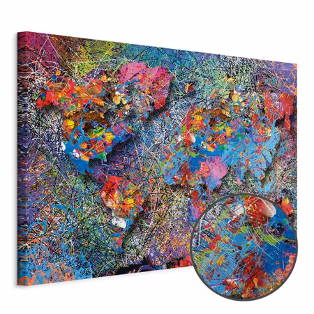 Premium canvastavla - Map Jackson Pollock
