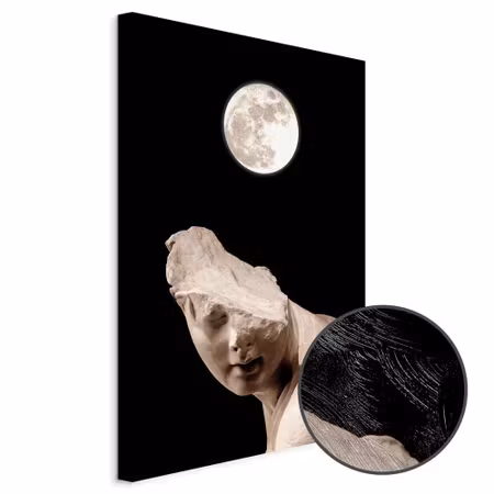 Premium canvastavla - Moon and Statue Part