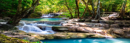Premium canvastavla - Nature Forest Waterfall