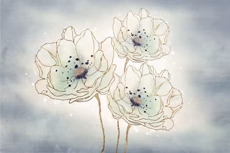 Premium canvastavla - Ocean Flowers Part Wide
