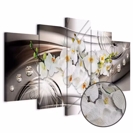 Premium canvastavla - Orchid with Diamonds