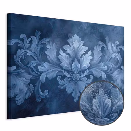 Premium canvastavla - Ornament in Blue and Cool