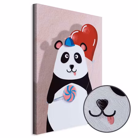 Premium canvastavla - Panda with a Balloon Part