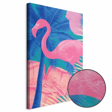 Premium canvastavla - Pink Flamingo - Abstract