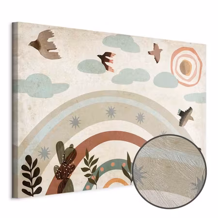 Premium canvastavla - Rainbow and Sun Above -
