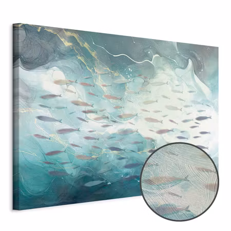 Premium canvastavla - School of Small Fish