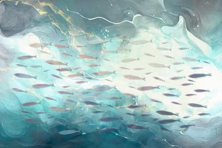 Premium canvastavla - School of Small Fish