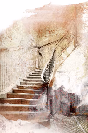 Premium canvastavla - Secret Stairs Part Vertical