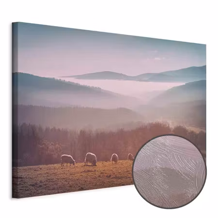 Premium canvastavla - Sheep in Mountain Landscape