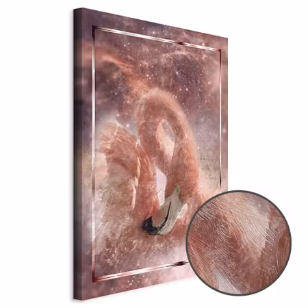 Premium canvastavla - Space Flamingo Part Vertical