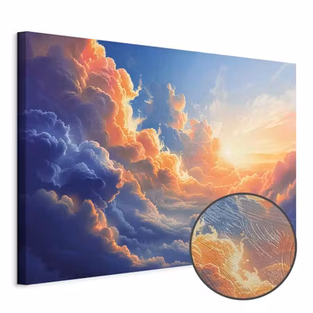 Premium canvastavla - Sunset Over a Cloudy Sea a