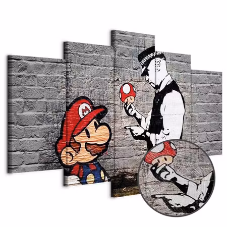 Premium canvastavla - Super Mario Mushroom Cop