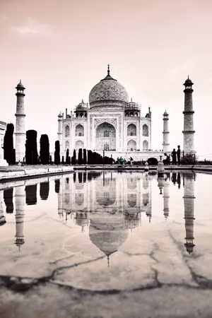 Premium canvastavla - Taj Mahal Part Vertical