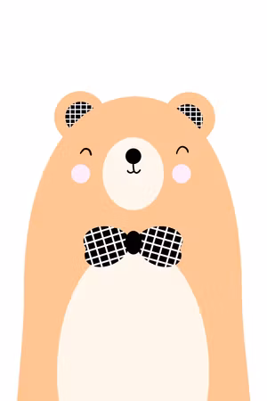 Premium canvastavla - Teddy Bear in Bow Tie Part